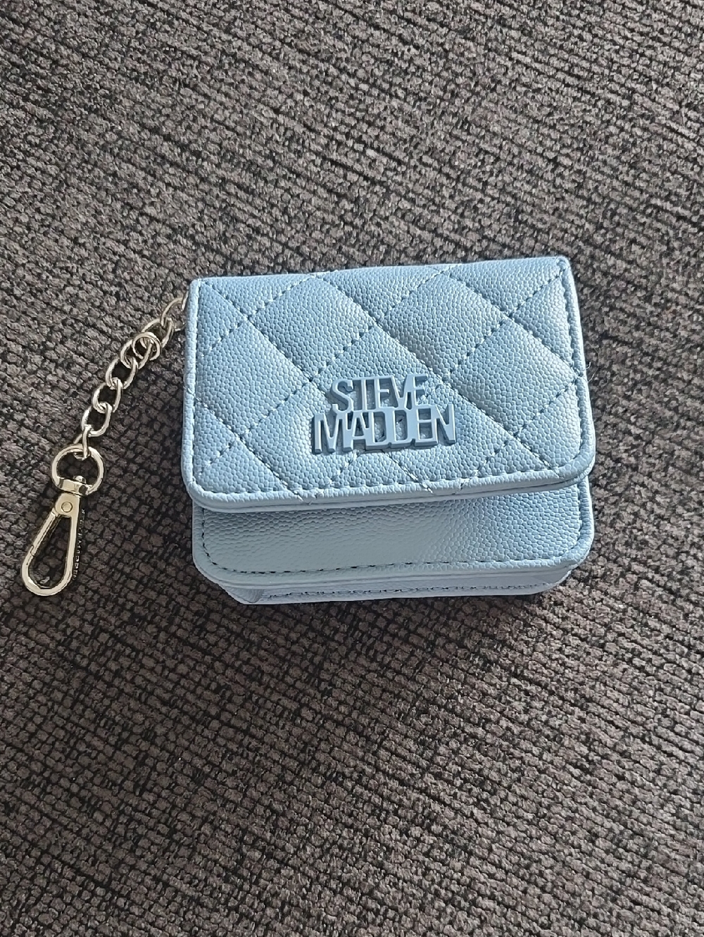 Steve Madden Quilted Mini Pouch - Powder Blue